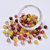 5 Colors Spray Painted & Baking Painted Crackle Glass Beads CCG-X0010-12-8mm-1
