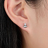 Cubic Zirconia Horse Eye Stud Earrings LS2614-2-2