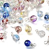 70Pcs 7 Colors Baking Paint Transparent Glass Pendants PALLOY-TA0002-48-1