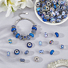 100Pcs Printed Transparent Resin European Beads RESI-PA0001-18C-4