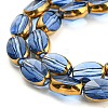 Electroplate Transparent Glass Beads Strands EGLA-G037-03A-HP04-3