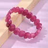 Oval Natural Malaysia Jade Beaded Stretch Bracelets G-P589-02A-05-3