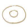 Ion Plating(IP) 304 Stainless Steel Wheat Chain Bracelets & Necklaces Jewelry Sets SJEW-B019-04D-G-2