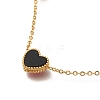 Ion Plating(IP) 304 Stainless Steel & Acrylic Black Heart Bib Necklaces NJEW-F328-14G-02-2