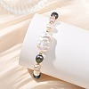 2Pcs Natural Cultured Freshwater Pearl & Non-magnetic Synthetic Hematite Beads Stretch Bracelets for Women BJEW-JB14085-2