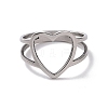 201 Stainless Steel Heart Finger Ring RJEW-J051-36P-2