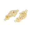 Brass Micro Pave Clear Cubic Zirconia Connector Charms CU-CBA56CE-10G-2