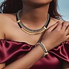 Alloy Polyester Black White Necklace & Bracelet Set FS-WG59022-01-1