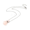 Openable Faceted Natural & Synthetic Mixed Stone Perfume Bottle Pendant Necklaces for Women NJEW-F296-02P-3