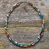 Bohemian Natural Mixed Stone & Glass Seed Beads Double-Layer Beaded French Necklaces for Women FS-WGCD50A-01-1
