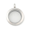 304 Stainless Steel Floating Locket Pendants STAS-E443-41P-03-1