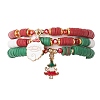 3Pcs 3 Styles Handmade Polymer Clay Beaded Stretch Bracelet Sets BJEW-TA00499-1