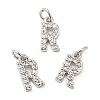 Brass Micro Pave Grade AAA Cubic Zirconia Charms ZIRC-P067-11P-R-NR-1