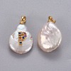 Natural Cultured Freshwater Pearl Pendants KK-L187-B-01P-2