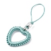 Heart Braided Nylon Cord Mobile Accessories HJEW-JM00607-02-4