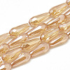 Electroplate Glass Beads Strands EGLA-Q099-C06-1