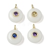 Natural & Synthetic Mixed Gemstone Flat Round Pendants G-H318-01G-2