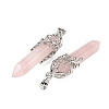 Natural Rose Quartz Pendants G-M450-01P-09-2