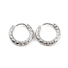 Non-Tarnish 304 Stainless Steel Grooved Hoop Earrings EJEW-M218-01A-P-1