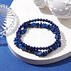 Chip & Round Natural Lapis Lazuli Beaded Stretch Bracelets for Women BJEW-JB10189-07-2
