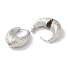 Ring with Texture Brass Hoop Earrings for Women EJEW-U008-01P-2
