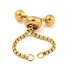 Adjustable 304 Stainless Steel Box Chain Slider Bracelet Making MAK-L038-001G-01-2
