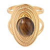 Oval Natural Mixed Stone Finger Rings RJEW-Z057-14G-4