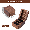 1Pc 3-Slot Walnut Wood Jewelry Gift Box with Magnetic Cover CON-DC0001-15B-2