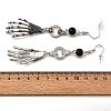 Halloween Alloy Skull Dangle Earrings EJEW-K316-01A-AS-3