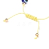 Adjustable Natural Gemstone Chip Braided Bead Bracelet BJEW-JB09058-6
