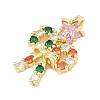 Christmas Brass Micro Pave Cubic Zirconia Pendants KK-H518-03B-G-2