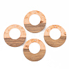 Transparent Resin & Walnut Wood Pendants RESI-S389-036A-B04-1