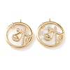 Real 18K Gold Plated Brass Micro Pave Clear Cubic Zirconia Pendants ZIRC-J039-14G-E-1