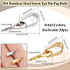 60Pcs 2 Colors 304 Stainless Steel Screw Eye Pin Peg Bails STAS-SC0007-91-2