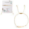 Chakra Adjustable Natural White Moonstone Bead Braided Bead Bracelets UY1901-2-1