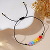 Friendship Rainbow Heart & Brass Bead Adjustable Braided Bracelets VD3512-2-5