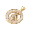 Brass Micro Pave Clear Cubic Zirconia Pendant KK-I712-38G-2