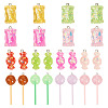 24Pcs 12 Styles Resin Imitation Food Pendants RESI-TA0004-22-1
