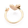 Heart Brass Shell Cuff Ring Settings KK-T076-74G-3