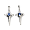 304 Stainless Steel Rhinestone Pendants STAS-L308-04B-P-1