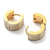 304 Stainless Steel Textured Hoop Earrings EJEW-P230-01B-G02-3