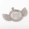 Alloy Pendant Cabochon Setting ALRI-WH0005-11P-1