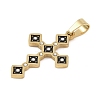 Ion Plating(IP) 304 Stainless Steel Enamel Rhinestone Pendants STAS-Q325-05E-G-2