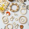 45Pcs 15 Styles Unfinished Wood Linking Rings WOOD-YW0001-15-4