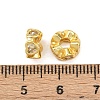 Brass Micro Pave Clear Cubic Zirconia Beads KK-C142-08G-3