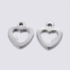 304 Stainless Steel Open Heart Charms STAS-F159-26P-2