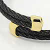 Trendy 304 Stainless Steel Torque Bangles BJEW-L102-01-2