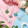 Natural & Synthetic Mixed Gemstone Clover Pendant Necklaces NJEW-JN05132-1