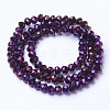Electroplate Transparent Glass Beads Strands EGLA-A034-T1mm-UA06-2