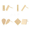 8Pcs 4 Styles Brass Stud Earring Findings EJEW-TA0001-65-1